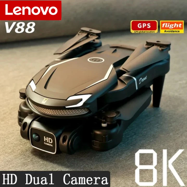 Lenovo-Drone V88 8K 5G Hd Professionnel Pour Touristes Aériens, Caméra Omnidirectionnelle, Évitement D'Obstacles, Quadrirotor 3500M, Jouet Cadeau