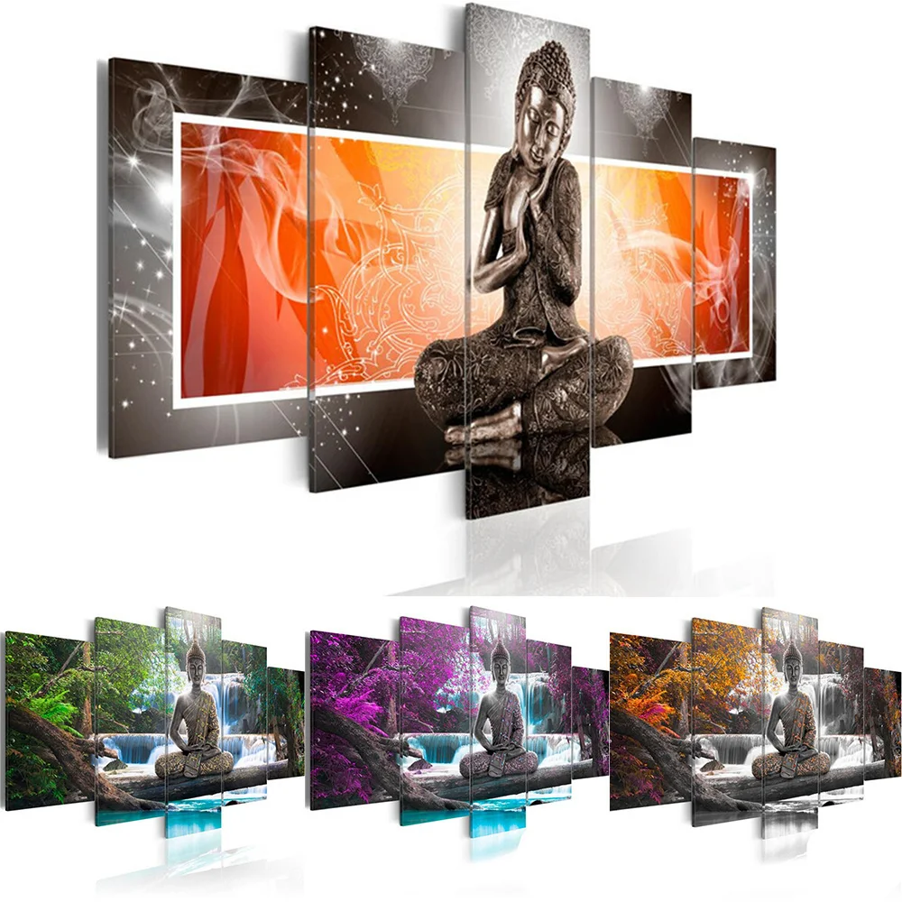 

5Pcs/Set Diamond Painting Religion Full Square Diamond Embroidery Multi-Picture Buddha DIY Home Decoration DM2025