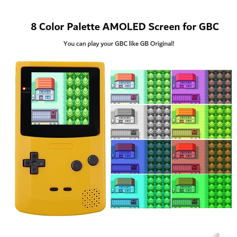 Gbcゲームボーイカラー用のoledラミネート画面、osdで構築された最新の 
