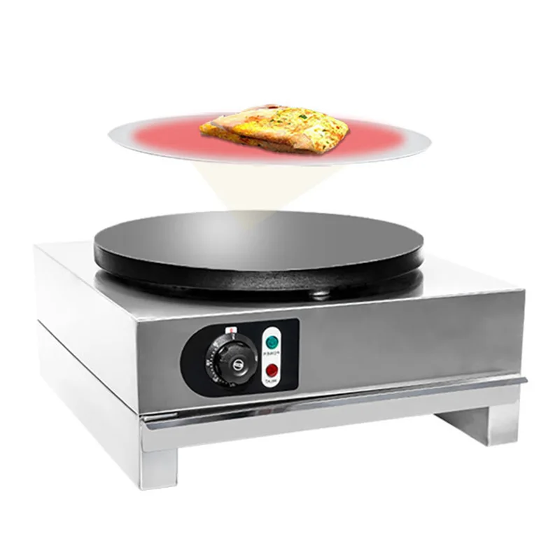 Commercial Electric Crepe Maker Pancake Machine 40cm Big Hotplate Non Stick Kitchen Tool 220V 3KW 4