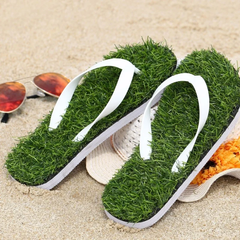 Artificial Lawn Turf Flip Flops Trendy Outdoor Cool Smart Fashion