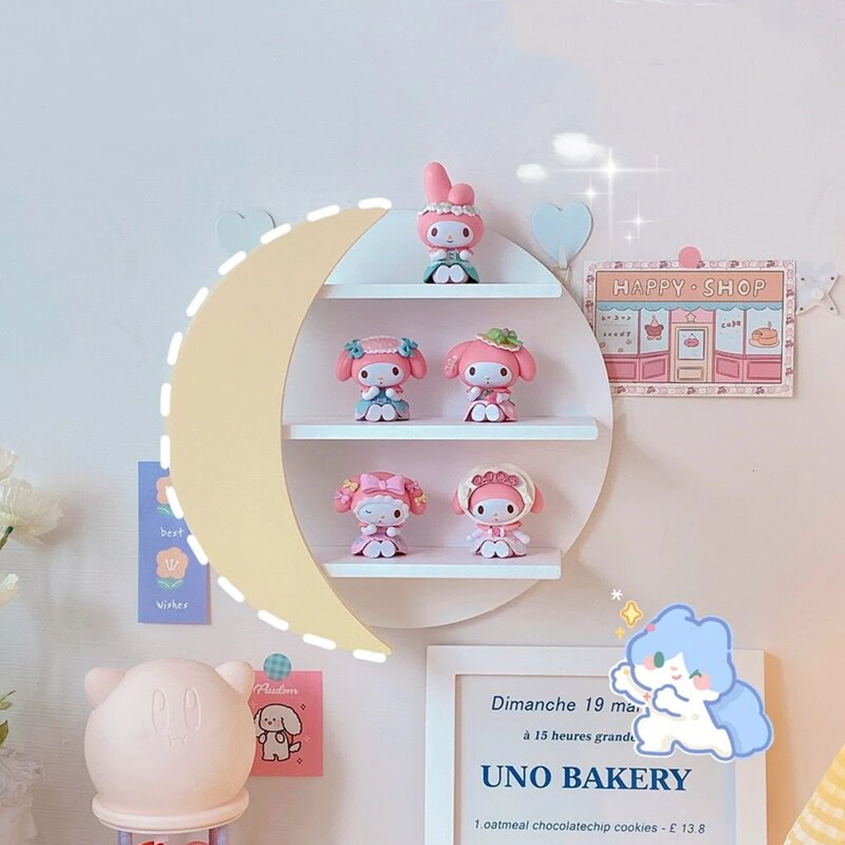 女の子のためのピンクのカワイイストレージラック,木製,かわいい