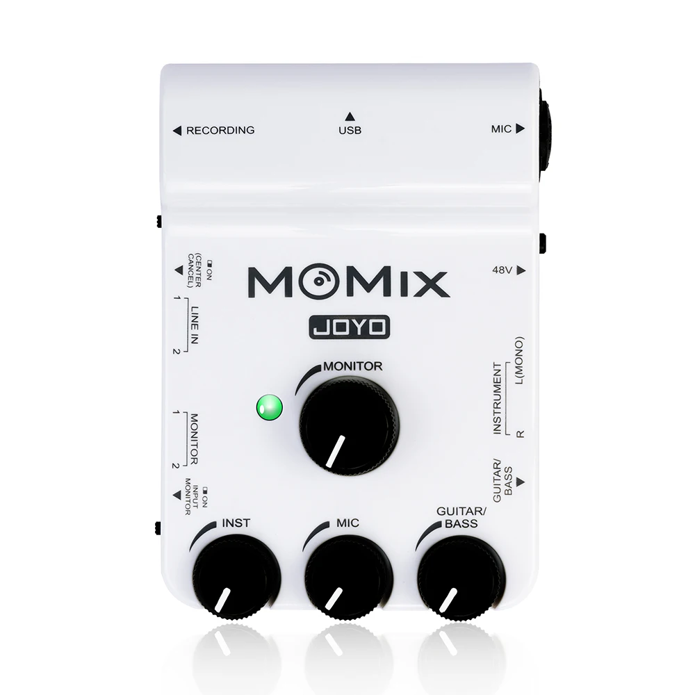 MOMIX USB Mobile Device Sound Card 48V Phantom Power Dual Monitoring Output Inte