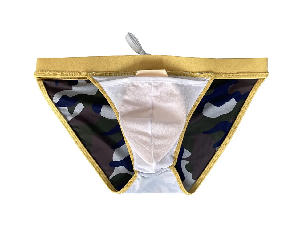 High Leg Pouch Thong Swimwear Bikini Mens Swim Briefs Camouflage Male Swimsuits Man Swimming Suit Trunk for Man Beach Sport Wear