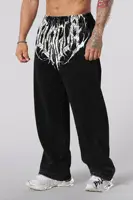 American Style Men's Sports Pants Joggers Muscle Fitness Casual Long Pants Loose Straight Pants Street Fashion Trendy Men's Pant