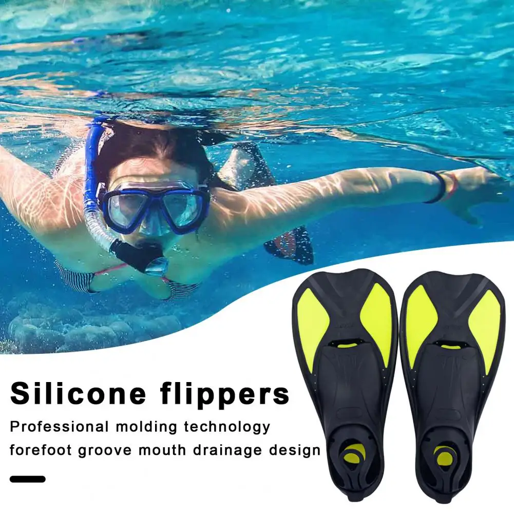 Pinne Da Nuoto Per Bambini In Silicone Morbido, Corte E Professionali, Con Fori Di Drenaggio, Per Principianti E Immersioni - 2