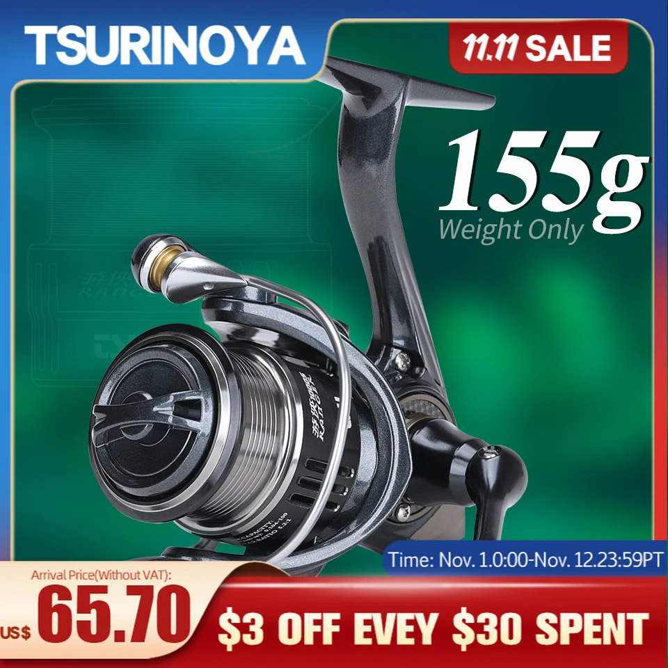 Tsurinoya Ultra-light 155g Bait Finesse Spinning Fishing Reel Ranger ...