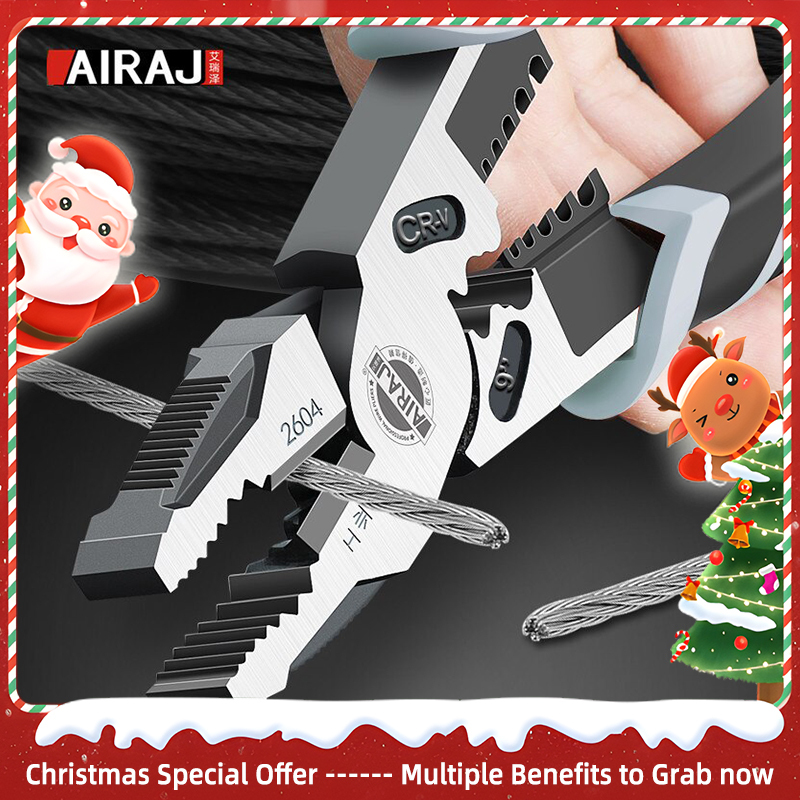 AIRAJ 7/8/9 Inch Wire Pliers Sharp Large Opening Stripping Pliers Industrial Grade Multifunctional Hardware Manual Tools