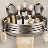 Wall Mounted Shower Triangle Organizer Suction Cup Shower Shelf Triangle Storage Rack Rustproof Large Capacity Corner Shelf 1