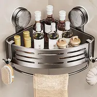 Wall Mounted Shower Triangle Organizer Suction Cup Shower Shelf Triangle Storage Rack Rustproof Large Capacity Corner Shelf 1