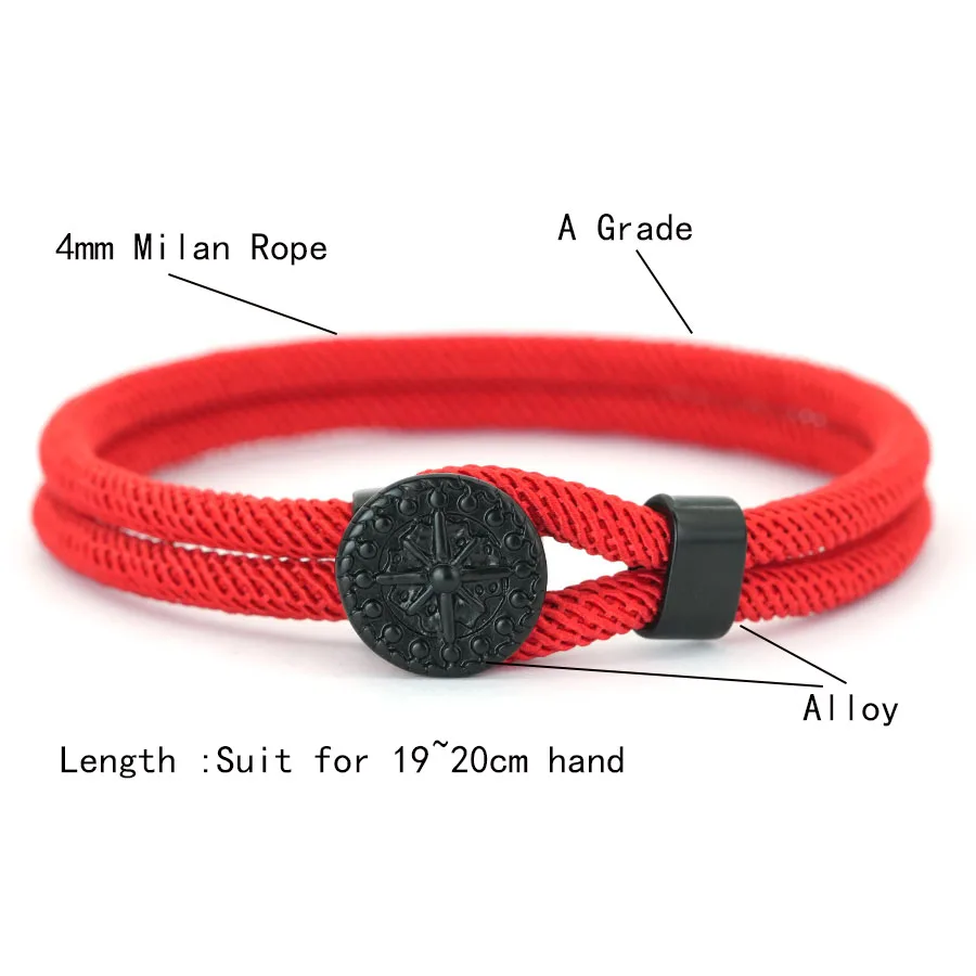 Marine Style Compass Bracelet For Men With Milan String