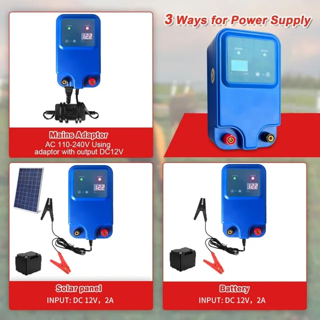 Electric Fence Energizer 1.5J 10KM Fence Charger OEM Portable Farm Controller Ac Electric Fence Energizers 4