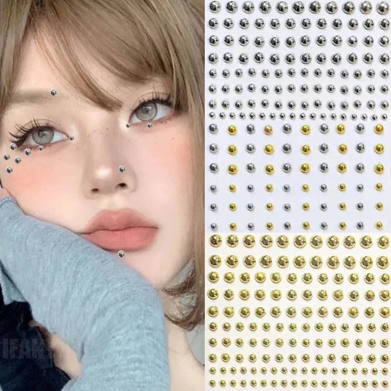 Mode faux lèvres ongles sourcil nez anneau sans Piercing lèvres ongles autocollant auto-adhésif imperméable réutilisable corps nombril bijoux