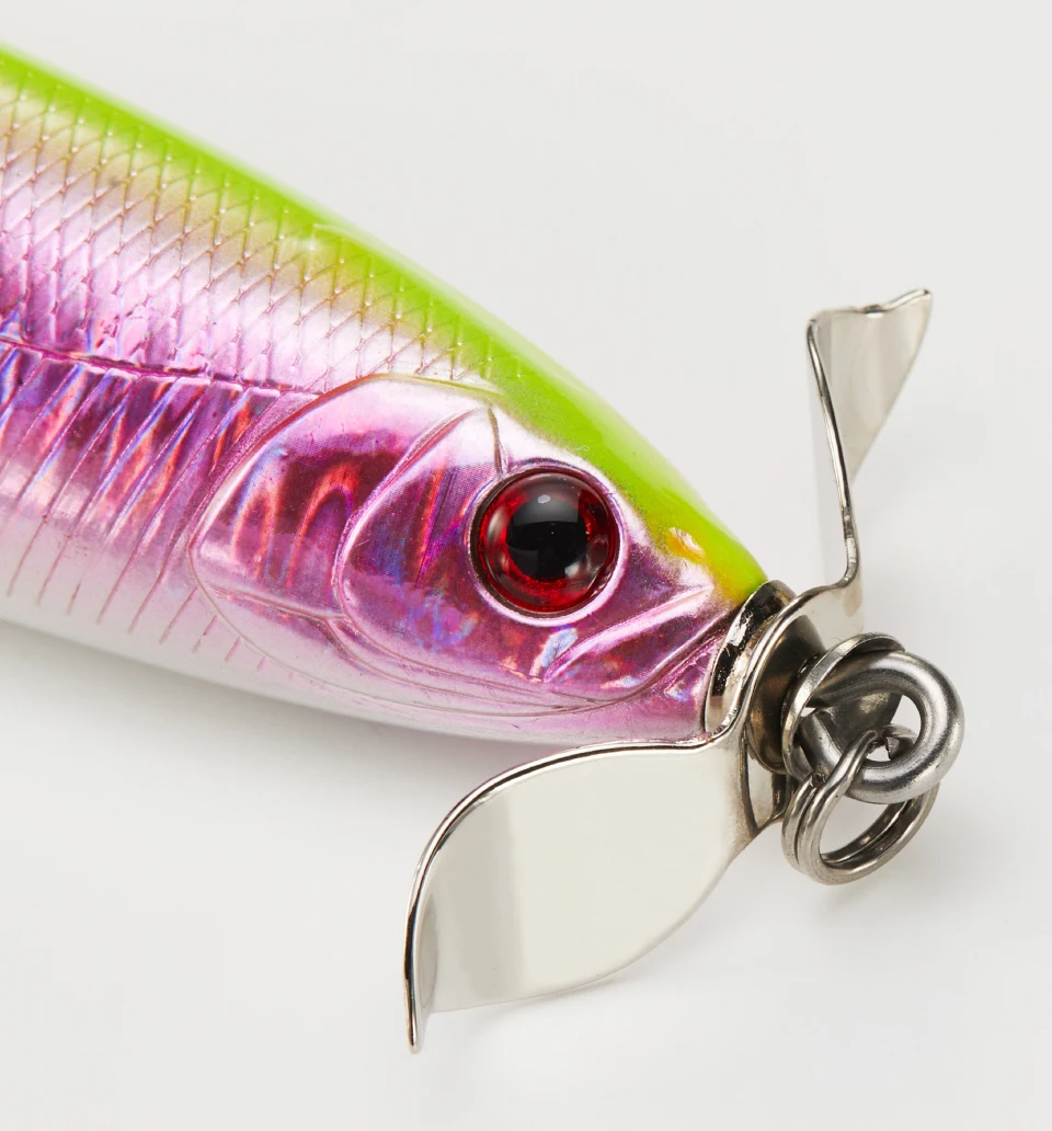 LUREHOLIC 10 cm 15 g Double Swisher Topwater Lure Splash Swimming Action Spy Hard Bait Popper Traktor Glider Bait mit Mustad Hook – Detail 4