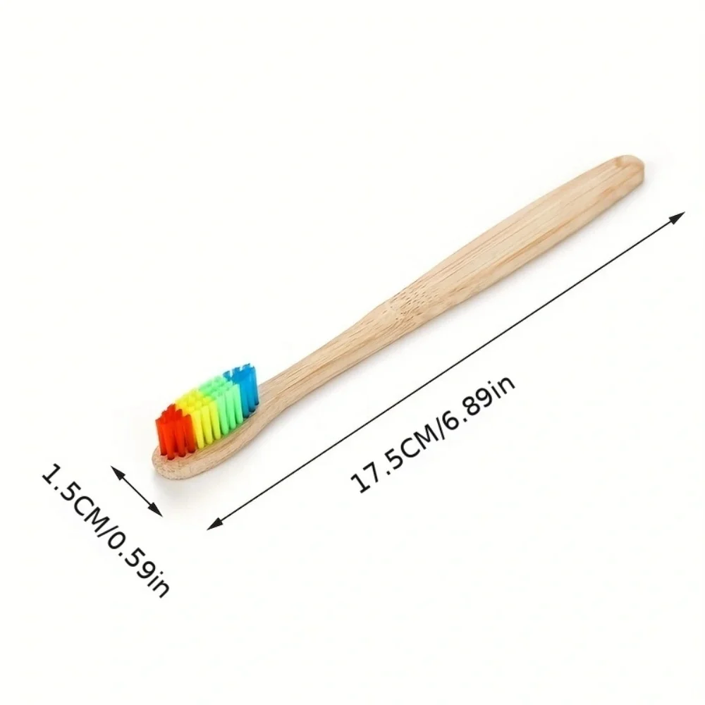 Vibrant Bamboo Toothbrush Set - Eco-Friendly, Soft-Bristle for Adults, Ideal for Home, Travel, and Hotel Use