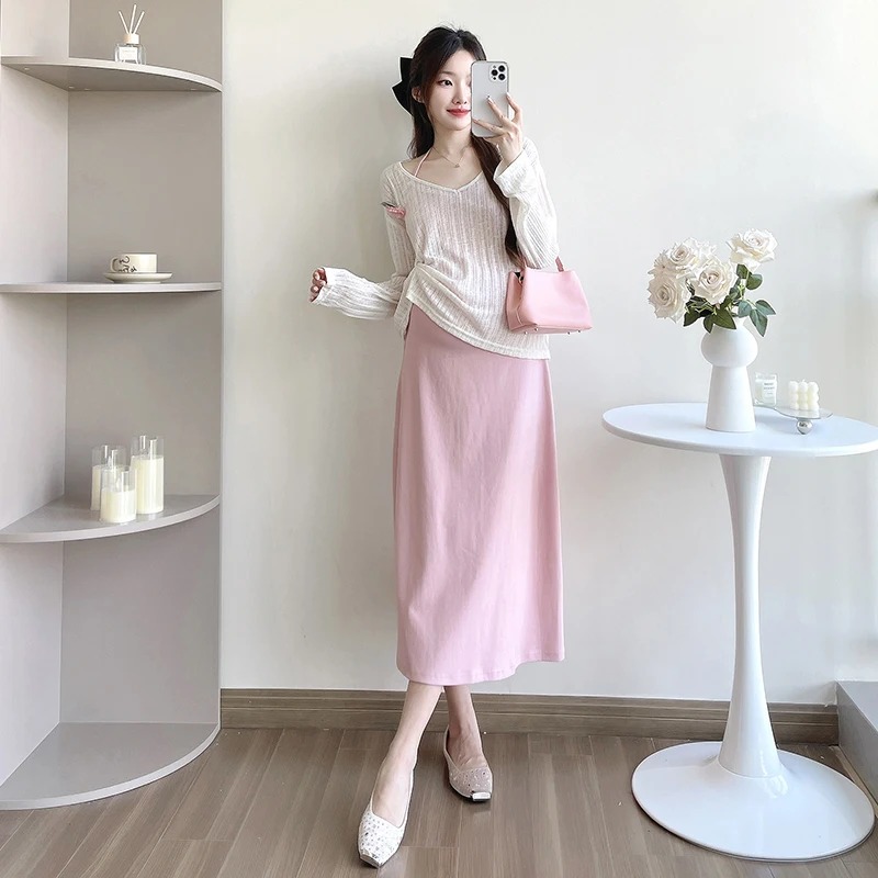 Z70511# Top + Dress Maternity Clothes Loose Dress Women Suits Pregnant Women Suit