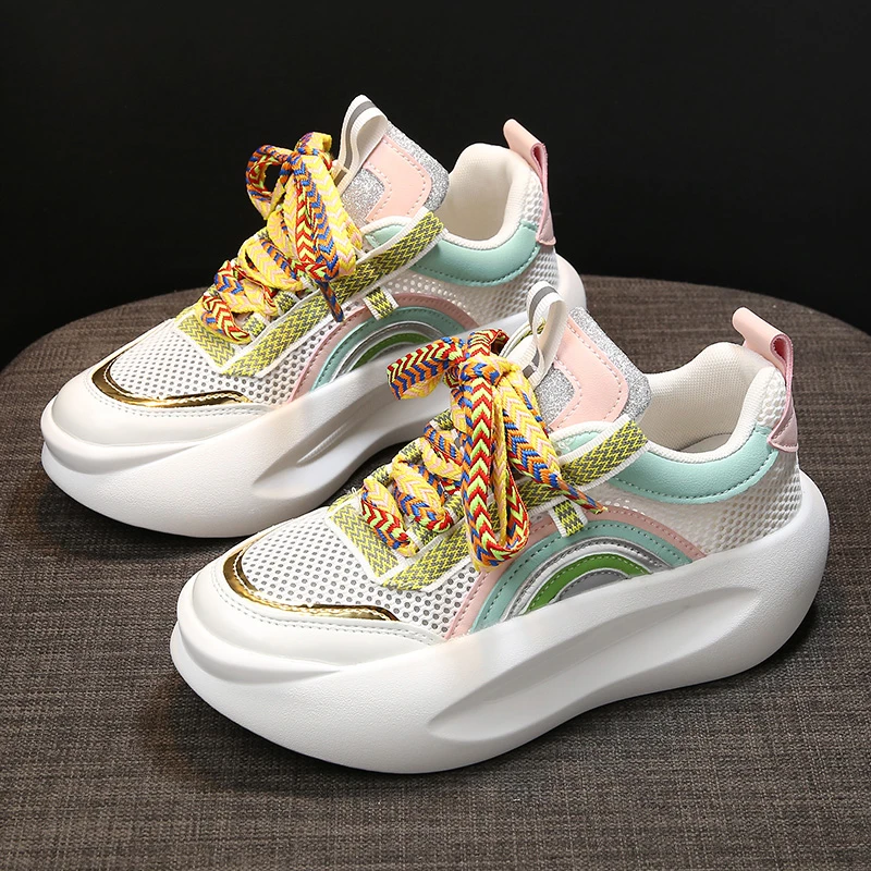 

Women's Chunky Platform Sneakers Breathable Comfort Running Tennis Fitness Gym Jogging Walking Casual Sports Shoes