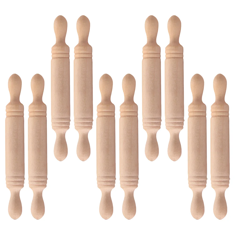 

Mini Wooden Rolling Pin Wooden Rolling Pin Shooting Props House Rolling Pin Models Miniature Scene Pocket Accessories