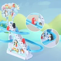 Penguin Race Set Penguin Slide Playset LED Flashing Lights Racing Track Game Set Penguin Stair Climbing Toys Kids Holiday Gift 1