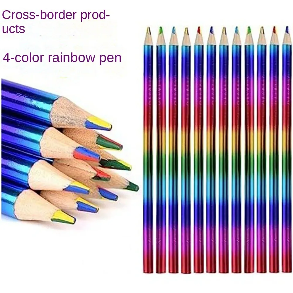 

12 Pcs Rainbow Pencils Drawing Crayons Kawaii Children's Colored Pencil Set Painting Graffiti Crayons School Stationery