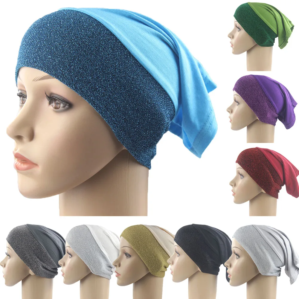 

Soft Modal Inner Hijab Caps Muslim Elastic Turban Bone Islamic Underscarf Bonnet Hats Female Headband Tube Turbante Mujer Cover