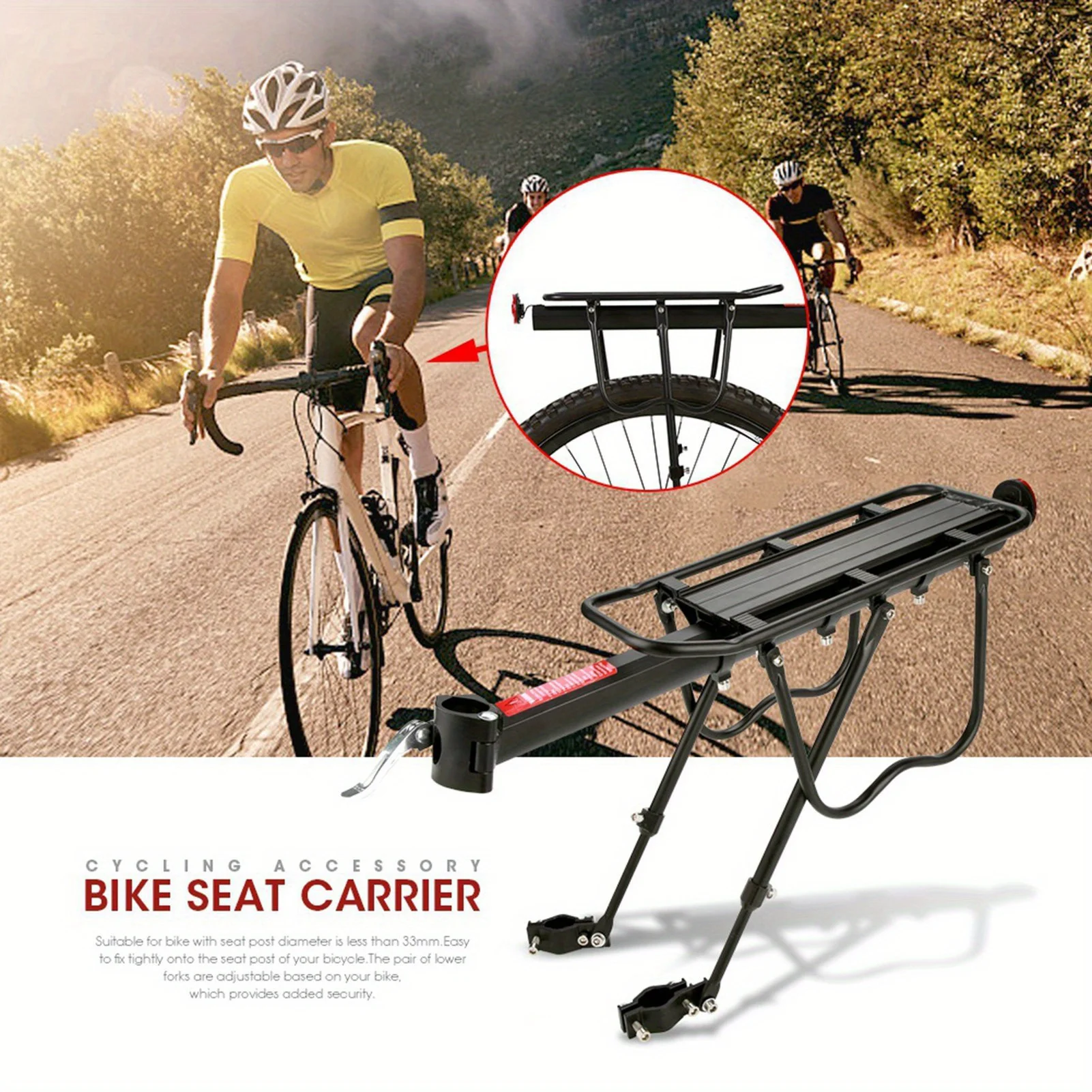 

Aluminum Alloy Mountain Bike Bicycle Rear Seat Luggage Shelf Rack Carrier Cycling Accessory, Bike Seat Carrier, Bike Seat Rack,