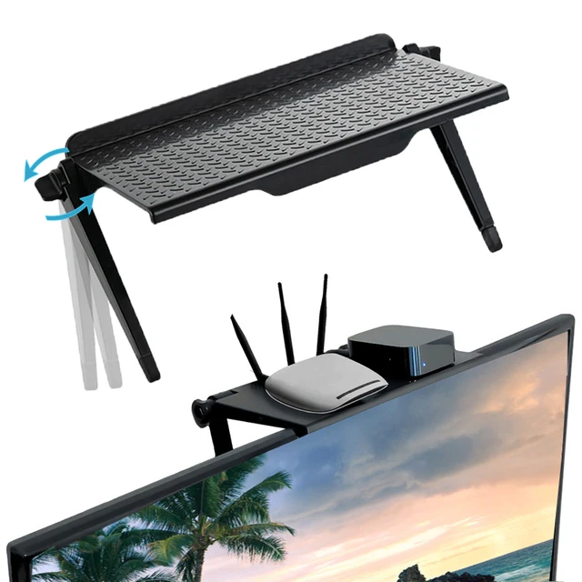Rack Tv-Monitor Szervező Képernyőn Megjelenő Tároló Polc Tartó Gyakorlati Otthoni Számítógépes Iroda Multifunkcionális