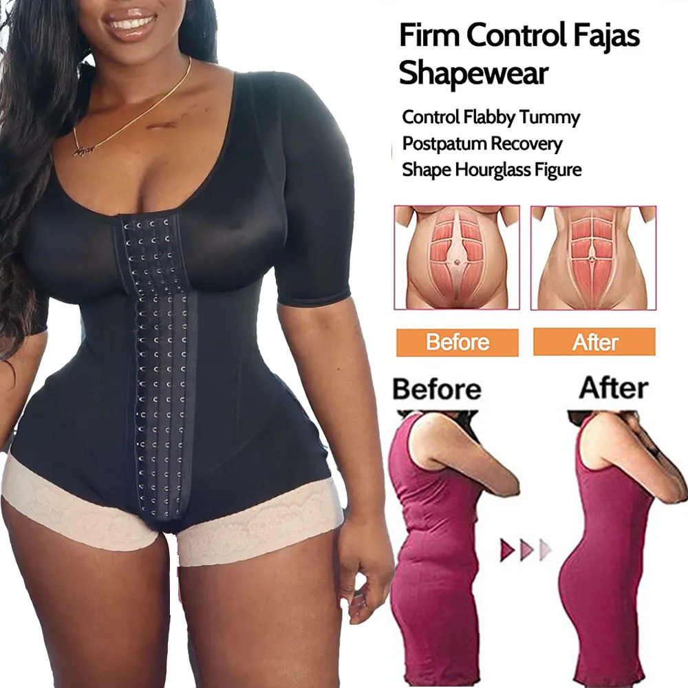 Women Fajas Bodysuit Shapewear Reducing Girdle Tummy Corset High  Compression Postpartum Recovery Body Shaper Underwear Slimming