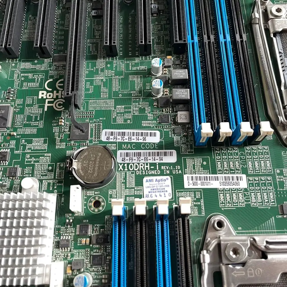 X10DRH-i 서버 마더보드 E5-2600 v4/3 패밀리 듀얼 포트 GbE LAN SATA3 (6Gbps) IPMI 2.0 LGA2011 DDR4