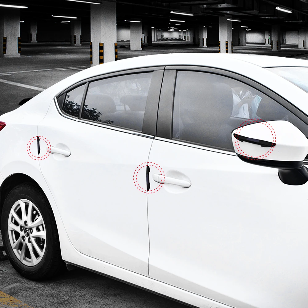 Car Bumper Anti-Collision Strips and Door Protector Stickers, 4-Pack