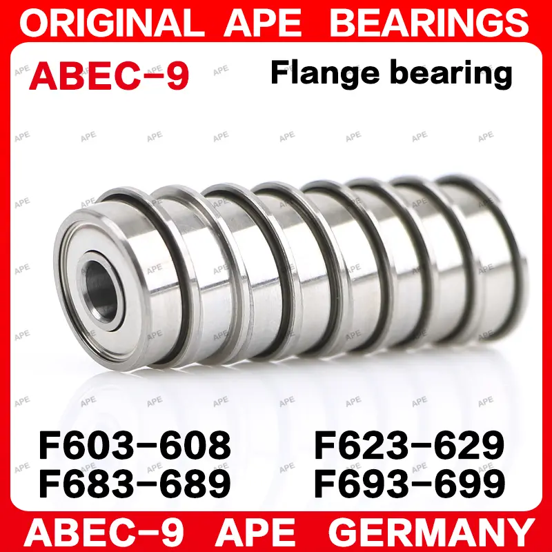 5/10pcs ABEC-9 Flange Bearing F683 F608 F684 F685 F686 F688 F693 F694 F695 F696 F698 F604 F605 F606 F607 F624 F625 ZZ Bearings image 4