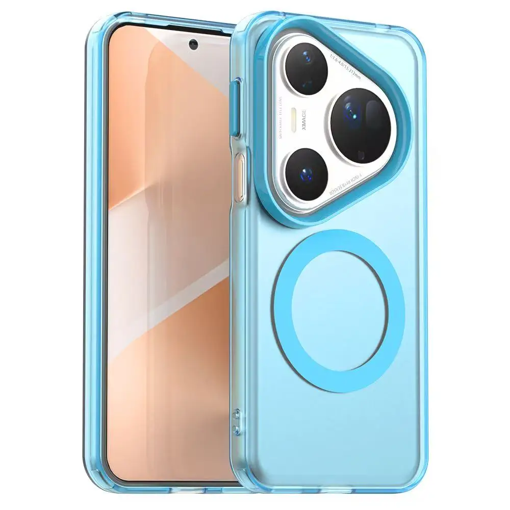 Luxury Transparent Candy Color Magnetic Shockproof Protective Phone Case