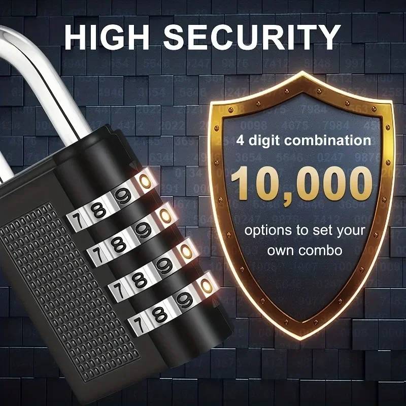 Combination Lock Resettable 4 Digit Padlock with Combination Waterproof and Heavy Duty Padlock Outdoor for School combination padlock combination locks