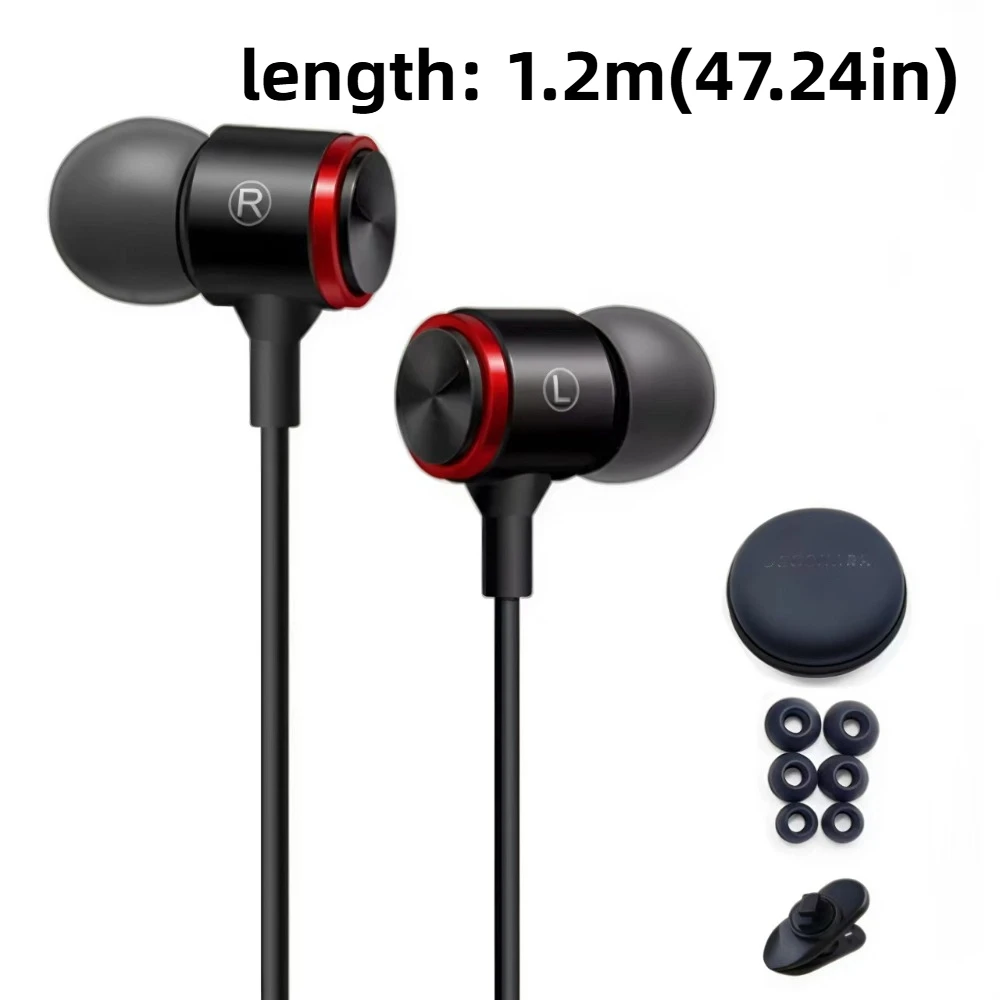 3.5mm 유선 이어폰 와이어 컨트롤 하이파이 스테레오 인이어 이어폰 마이크가 있는 중저음 이어폰 유선 헤드셋 전화/태블릿/노트북