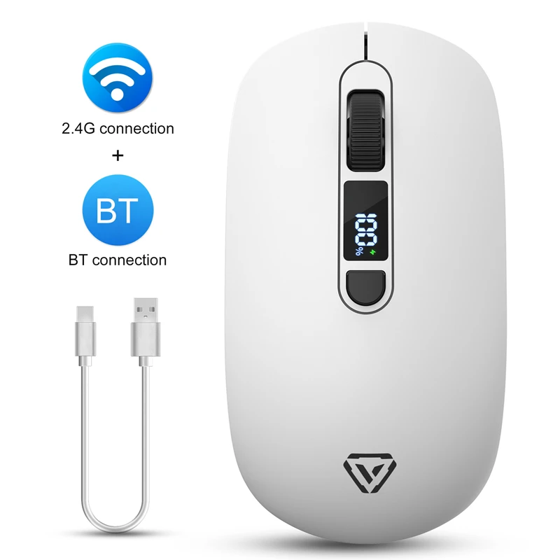 Wireless Rechargeable Bluetooth Mouse - Silent & Ergonomic for Enhanced Productivity