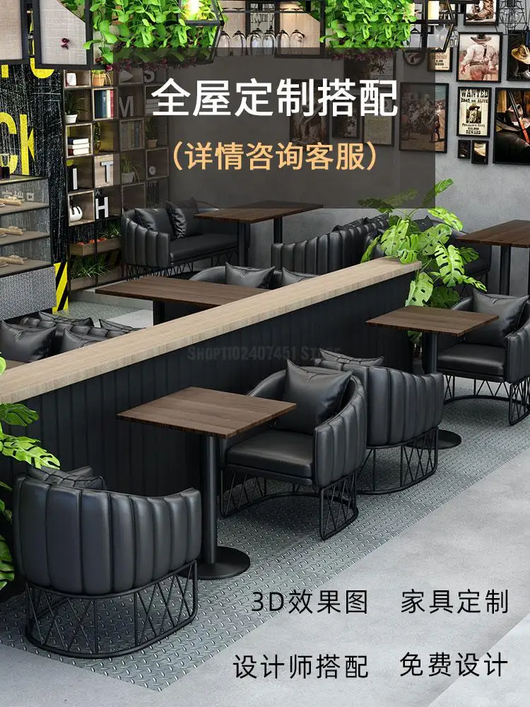 Milk Tea Shop, Western Restaurant, Booth Bar, Pub Negotiation Booth Theme  Restaurant, Coffee Shop, Sofa, Table And Chair Combina - Restaurant Sets -  AliExpress