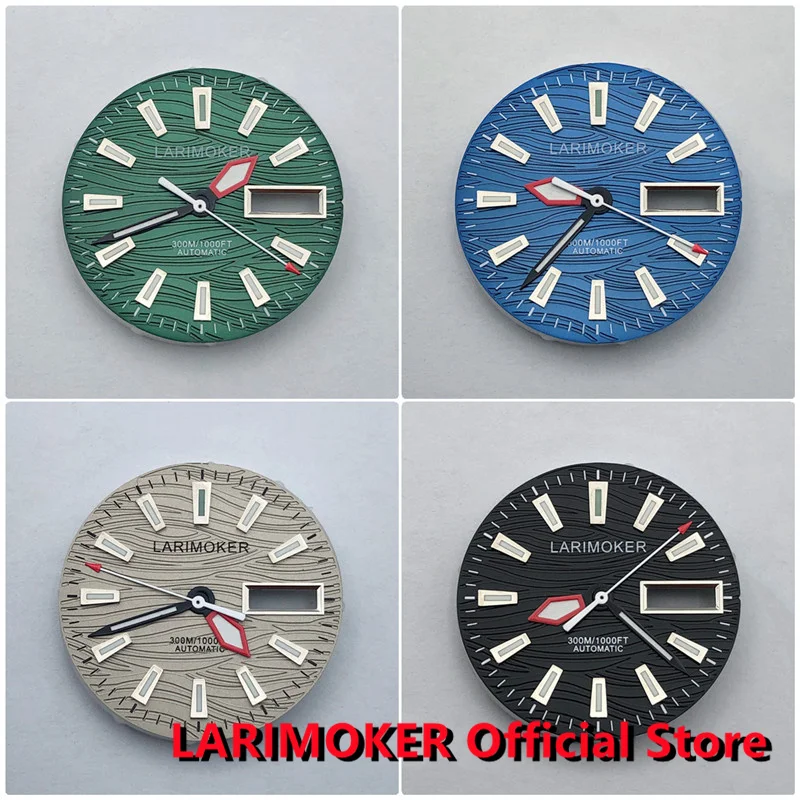 Lari moker 29mm schwarz blau graugrün leuchtendes Zifferblatt und Uhrzeiger für nh36a Uhrwerk Freizeit uhren Zubehör