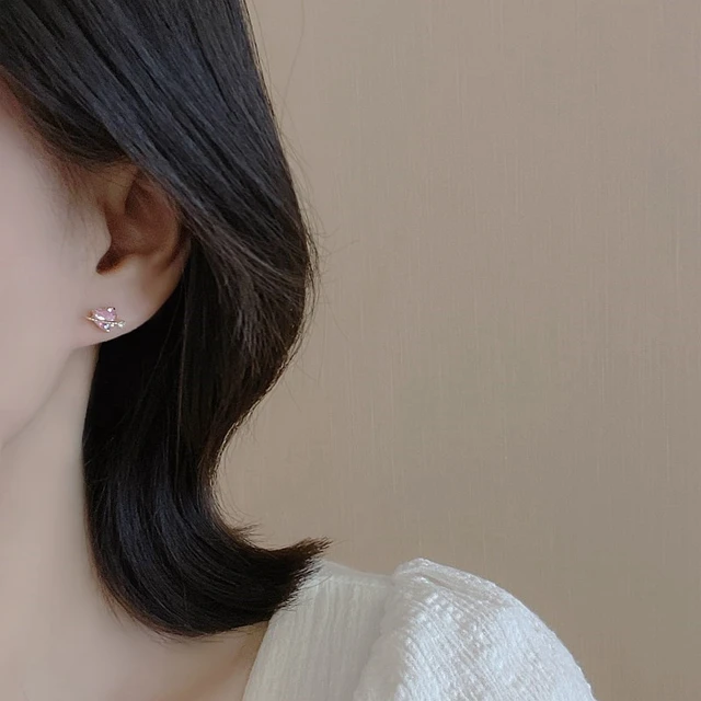 Korean Gentle Enamel Love Earrings Female 2023 New Light Luxury