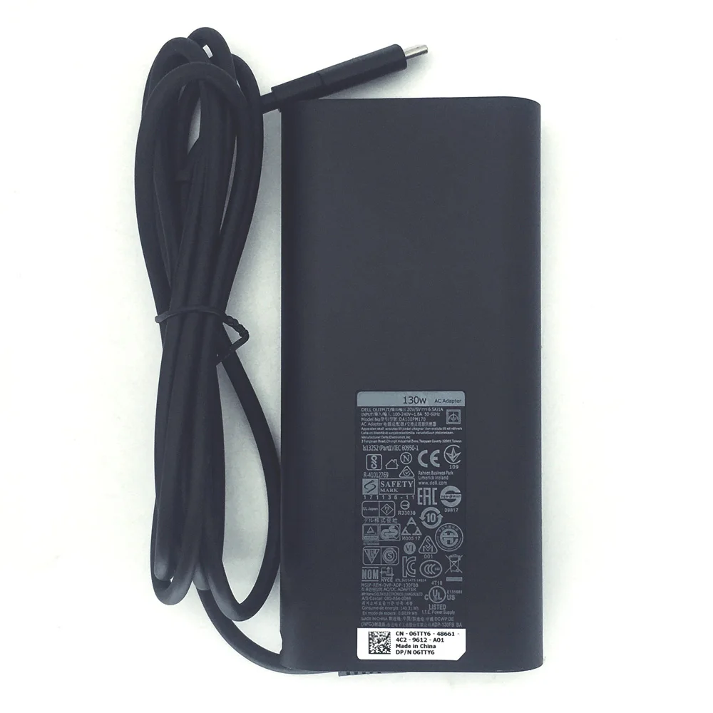 노트북 충전기 130W USB C 타입 AC 어댑터 (델 XPS 15 9500 9510 9520 XPS 17 9700 9710 9720 9730 DA130PM170 호환)