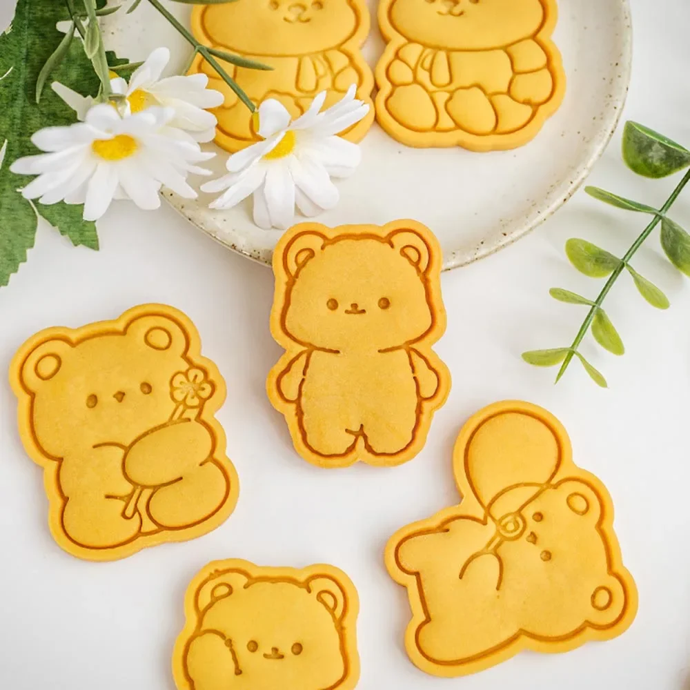 Cartoon Bear Cookie Molds Fondant Cutter Pastry Decoration Mold Kitchen DIY Baking Supplies cookie cutter baking mold cookie mould fondant cutter baking decorating tools pastry cutter
