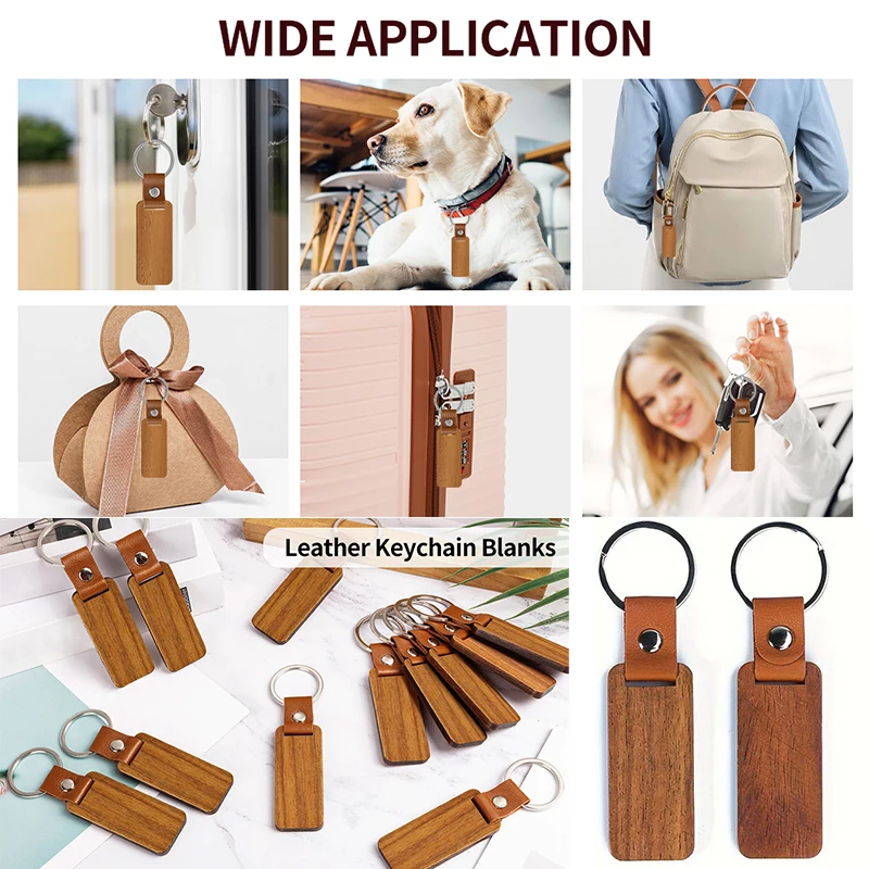 30Pcs Blank Wood Keychain Wooden Keyrings AliExpress