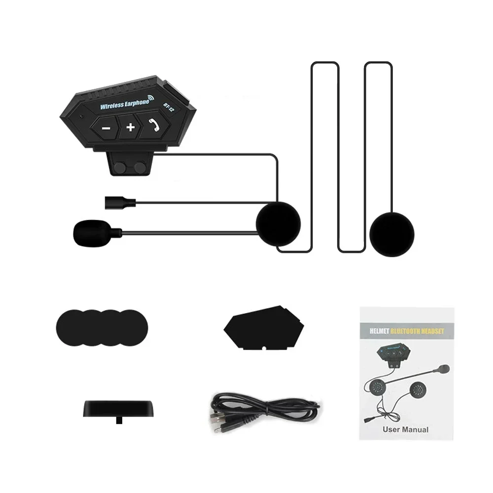 Motorcycle Helmet Headset Bluetooth Wireless Handsfree Stereo Music Player Speaker Headphone Support Auto Manual Call