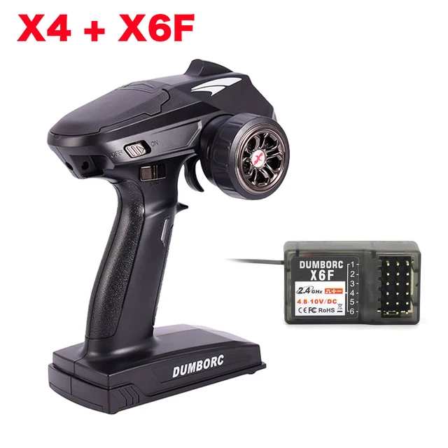 DumboRC X6 X5 X4 2.4G 6CH Transmitter remote control W/ X6FG Gyro X6F Receiver for 1/10 1/8 Crawler Axial SCX10 D90 RC Car Boat