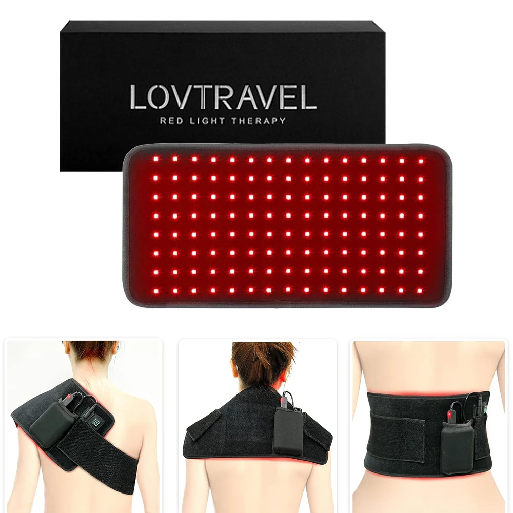 

LOVTRAVEL 120pcs LEDs Red Light Therapy Pad 660nm&850nm Near Infrared Light Therapy Heating Pad for Body Home Relaxation Device