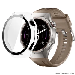 Premium Silicone Sport Band with Tempered Glass Screen Protector and Protective PC Case for Watch GT6 Pro 46MM (TrLBr)