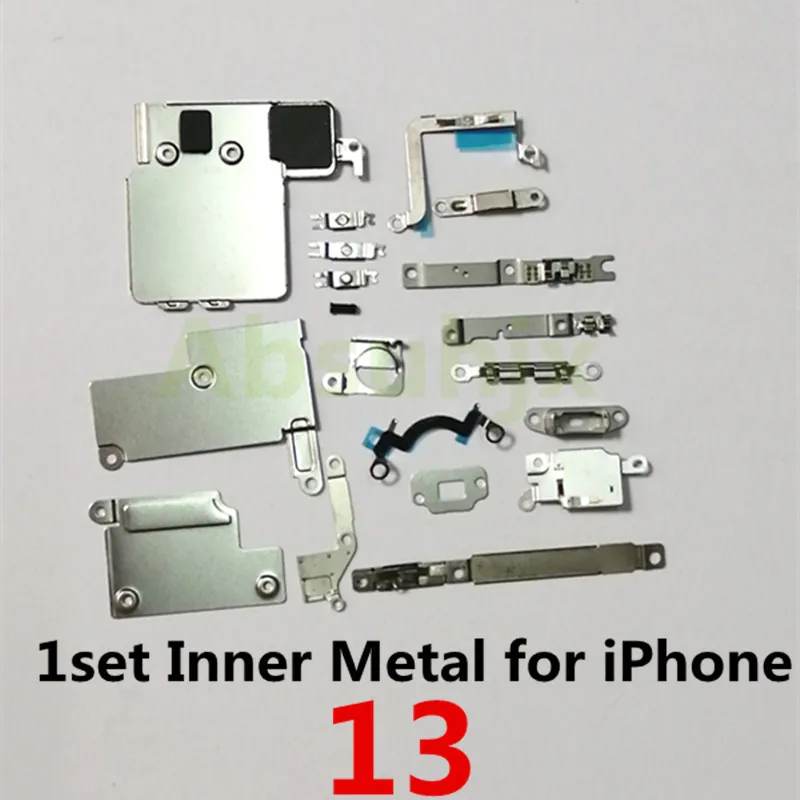 Absuhjx 1set 풀 세트 금속 + iPhone 13 14 15 Pro Max 13Mini 14Plus 내부 브래킷 액세서리 실드 플레이트 부품 용 나사