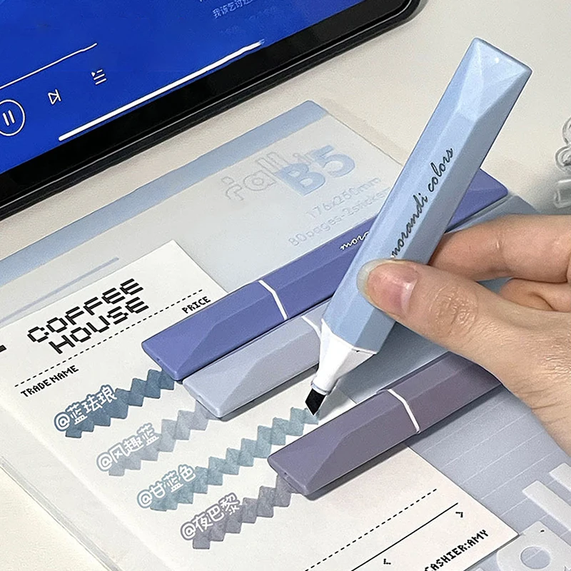 그라디언트 컬러 하이라이터 아트 드로잉 그래피티 마커 펜, 학생 문구, 학교 사무용품, 4 개