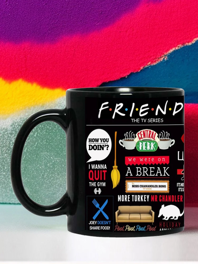 Old Friends Black Ceramic Mug - Perfect Gift
