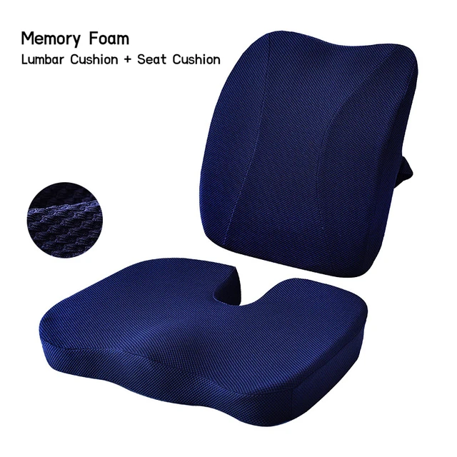 Memory Foam Lumbar Support Chair Cushion Pillow Orthopedic Seat Cushion For  Car Office Back Pillow Sets Hips Coccyx Massage Pad - Cushion - AliExpress