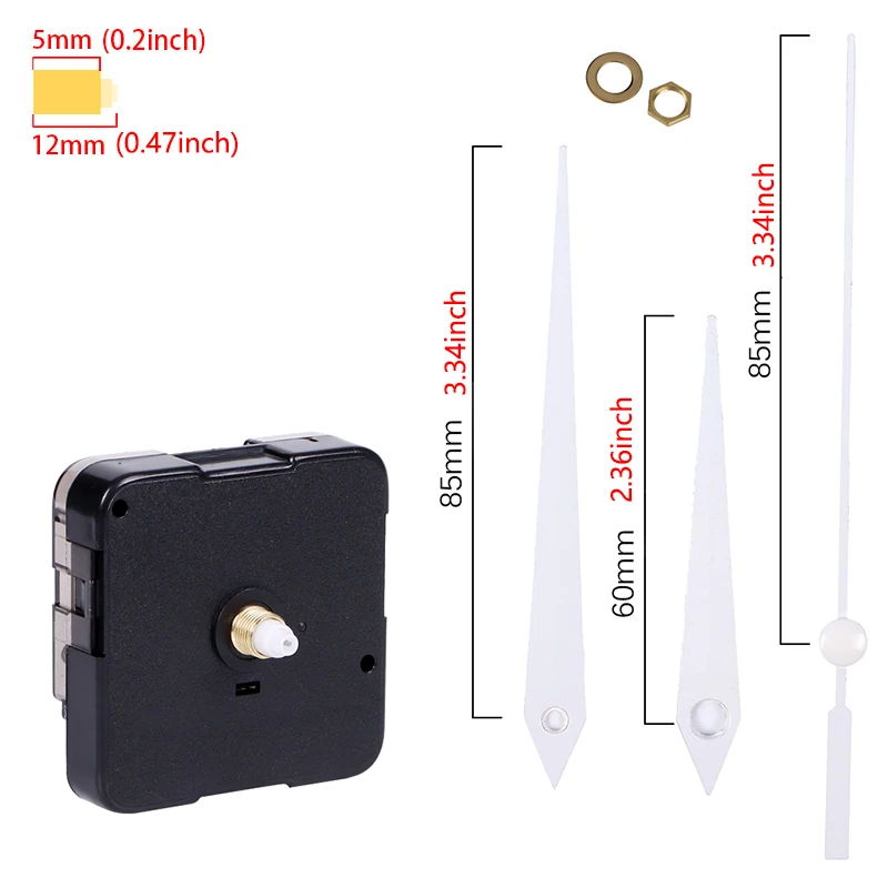 מנגנון שעון מכונת תנועת קוורץ שקטה ידיות קיר מצביע סט שולחן שעון ארוך ציר DIY חלקי תיקון שעונים